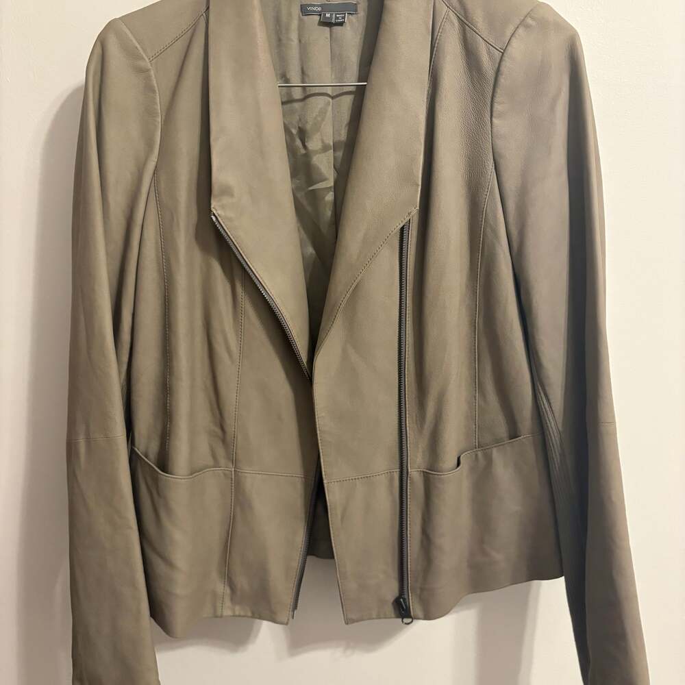 Vince Womens Leather Jacket Size Medium